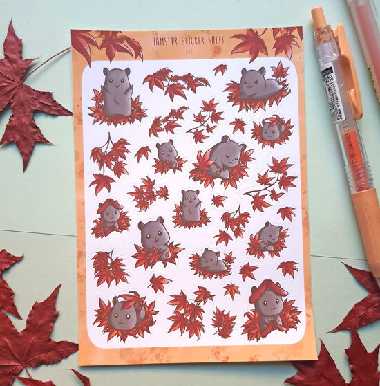 Fall Hamster Sticker Sheet