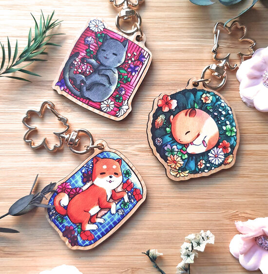 Wooden Charms "Sleepy Friends"